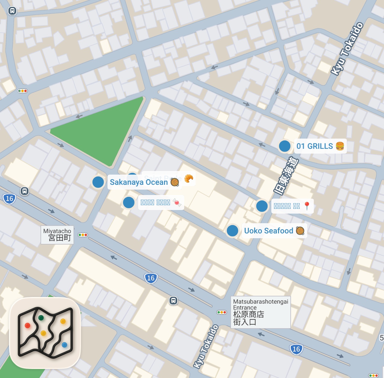 Map preview for 【横浜 洪福寺松原商店街】グルメ攻略ガイド（ステーキバーガーや半熟卵カレーパンなど食べ歩き）