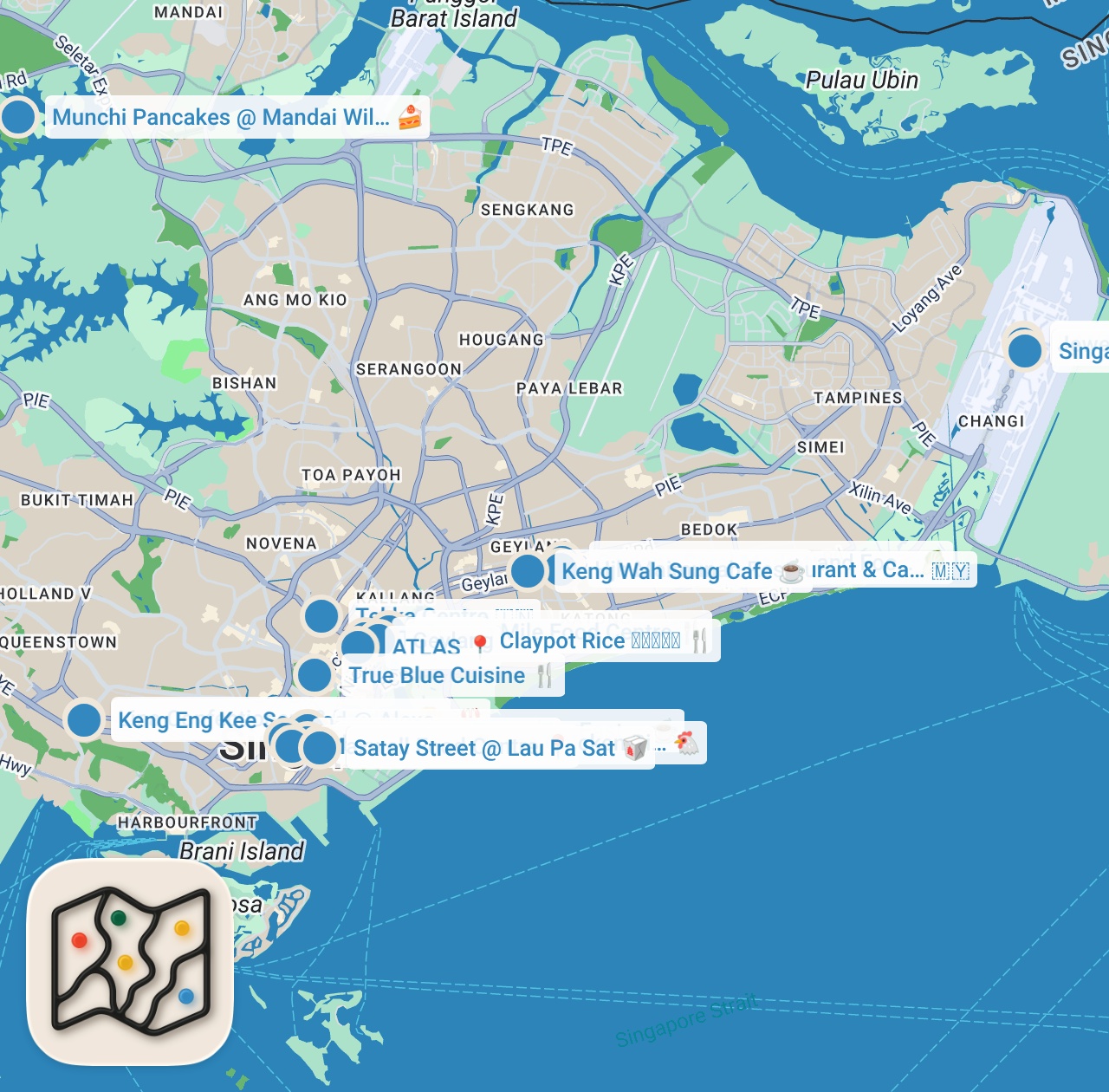 Map preview for 2026 SINGAPORE Food Guide | 28 Must-Eats w/ Prices! 🇸🇬