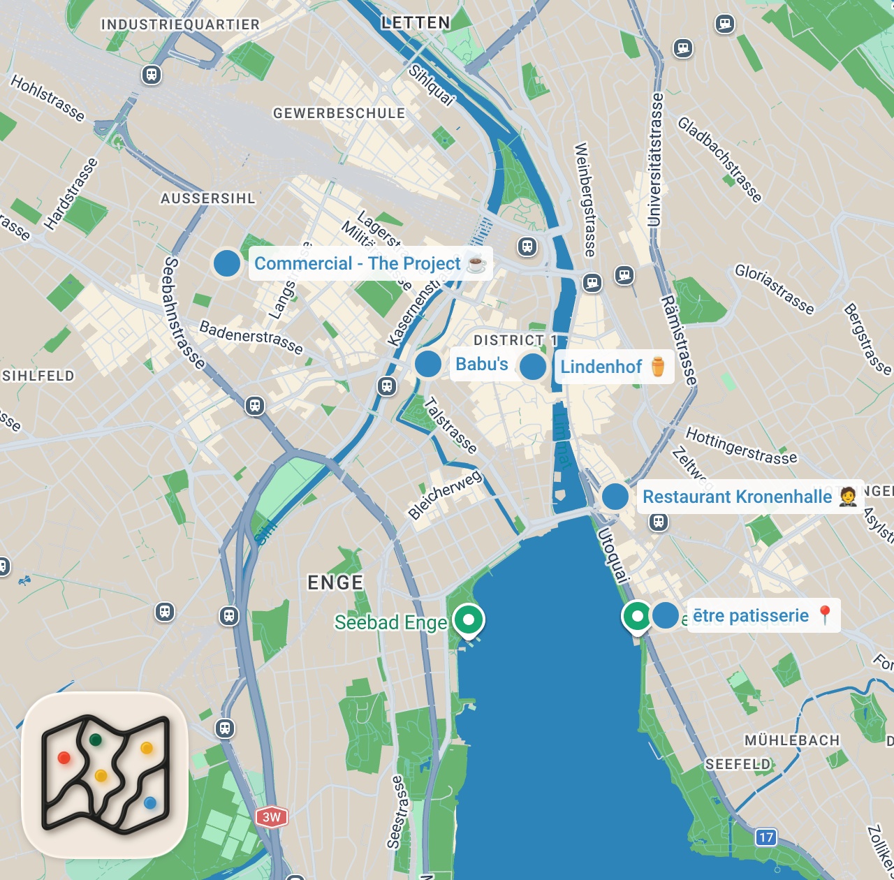 Map preview for ZÜRİH YEME İÇME REHBERİ: Röşti, Kruvasan, Artizan Çikolata, Şahane Konser | Oğuz Yenihayat