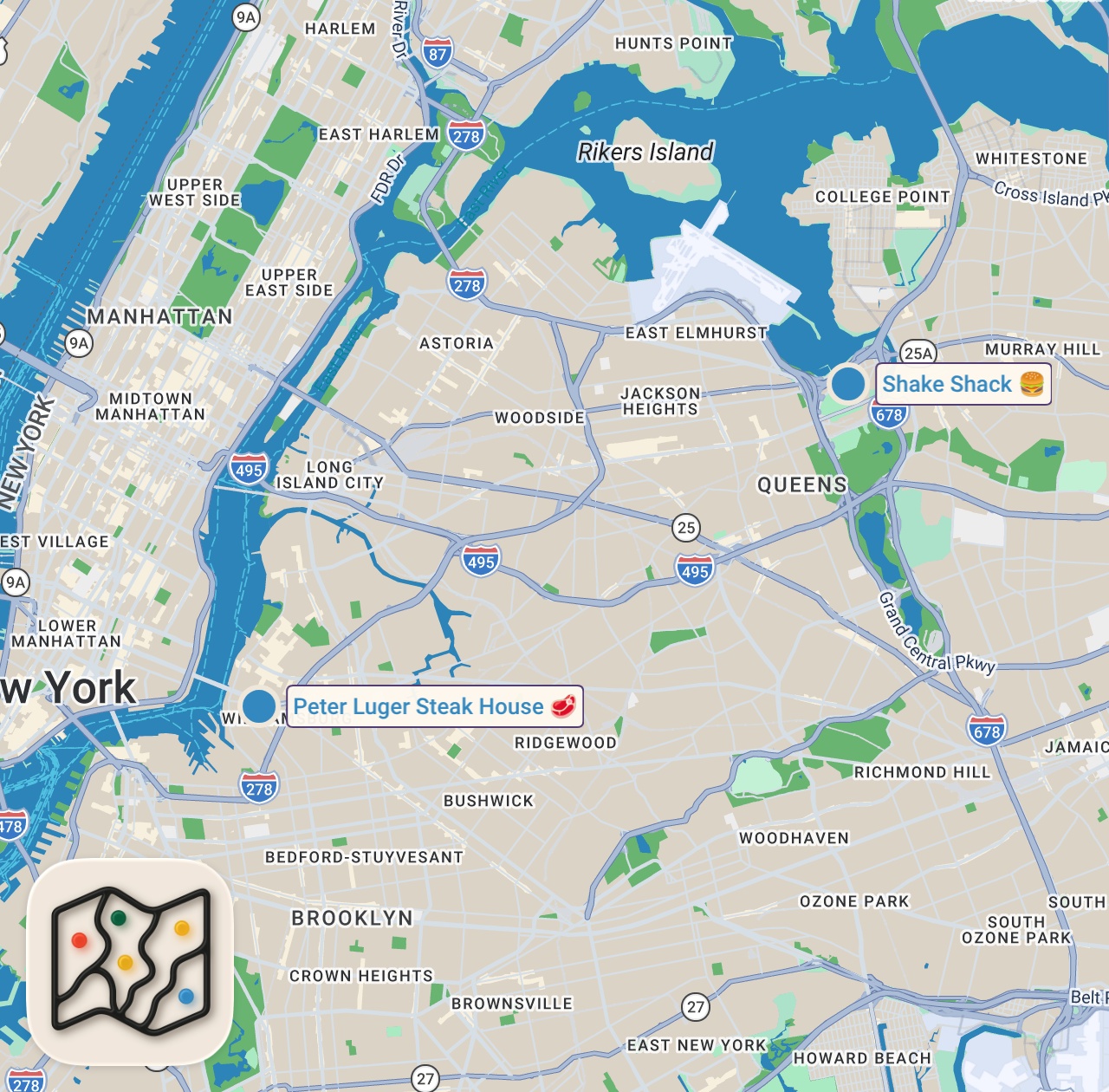 Map preview for THE BEST BURGERS FROM THE IN STUDIO SHOW