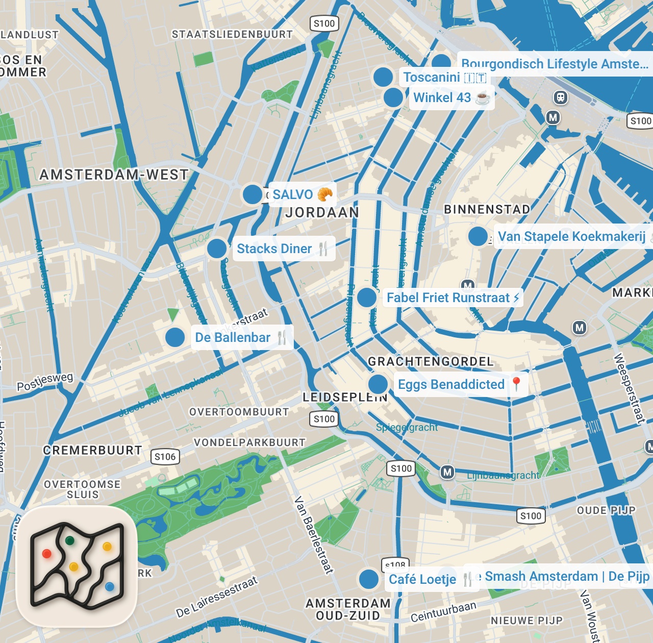 Map preview for AMSTERDAM LEZZET REHBERİ – VLOG | Ayaküstü Lezzetler