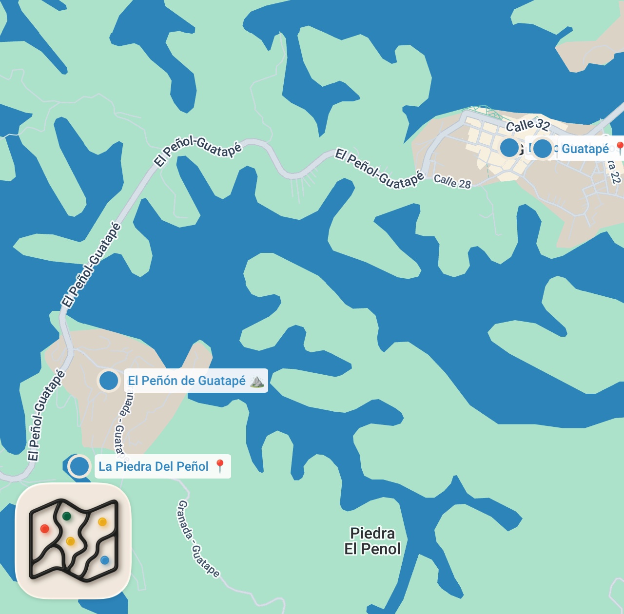Map preview for Day Trip to Guatape, Colombia: El Penol and Street Food! 🇨🇴
