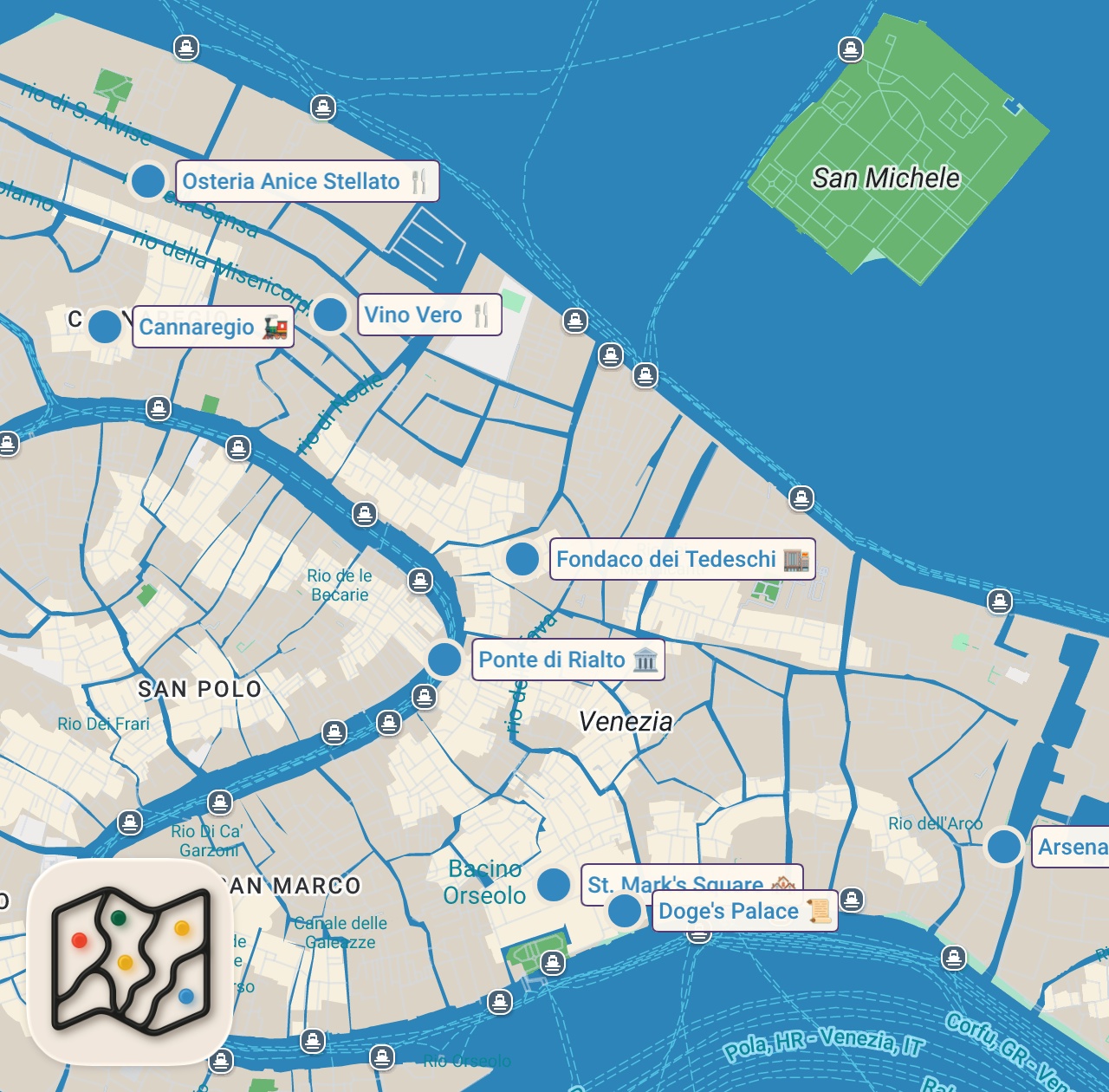 Map of 9 spots from Finding The Real Venice | The Fascinating True Story of Venice, Italy
