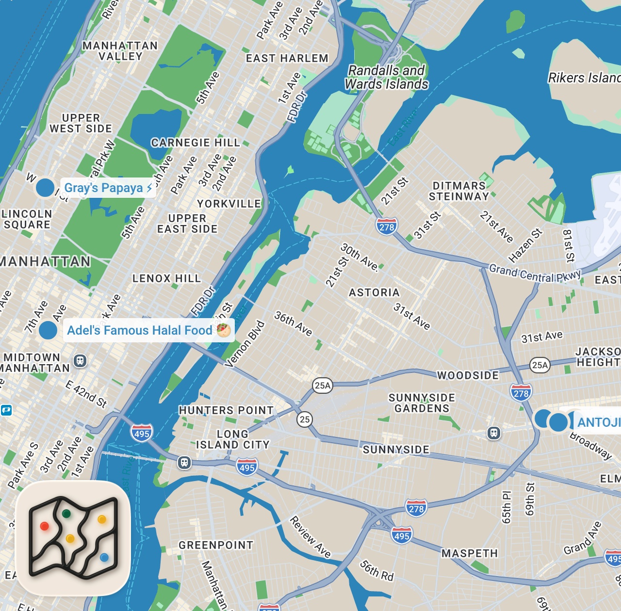 Map preview for I Tested NYC Street Food After Midnight