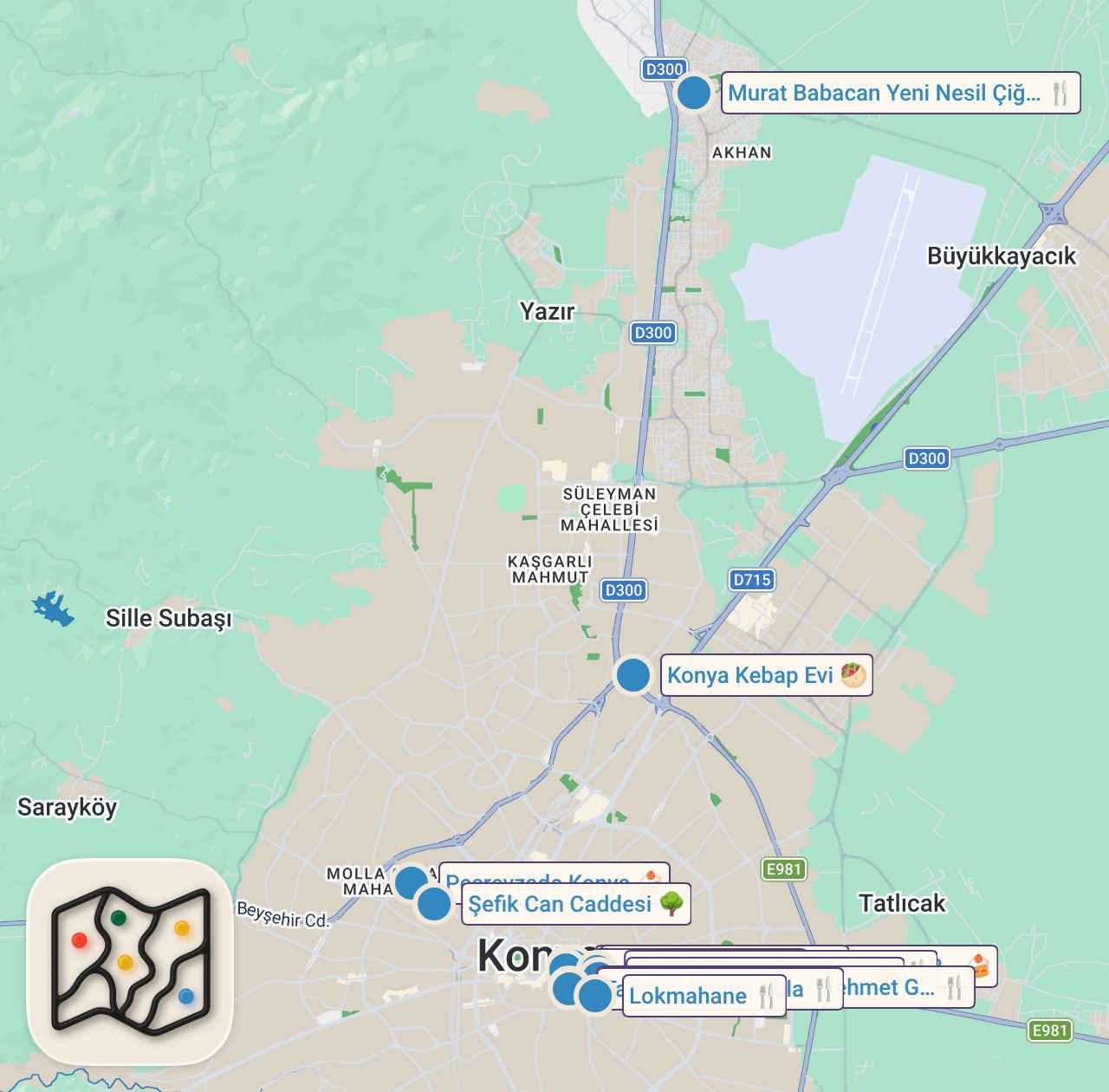 Map preview for KONYA’DA BİR GÜNDE NE YENİR 2!!! @Way_seyyah