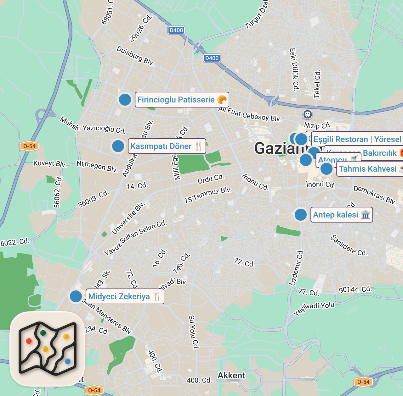 Map preview for GAZİANTEP’TE 3 SAATTE 6000 TL SERİSİ!!!