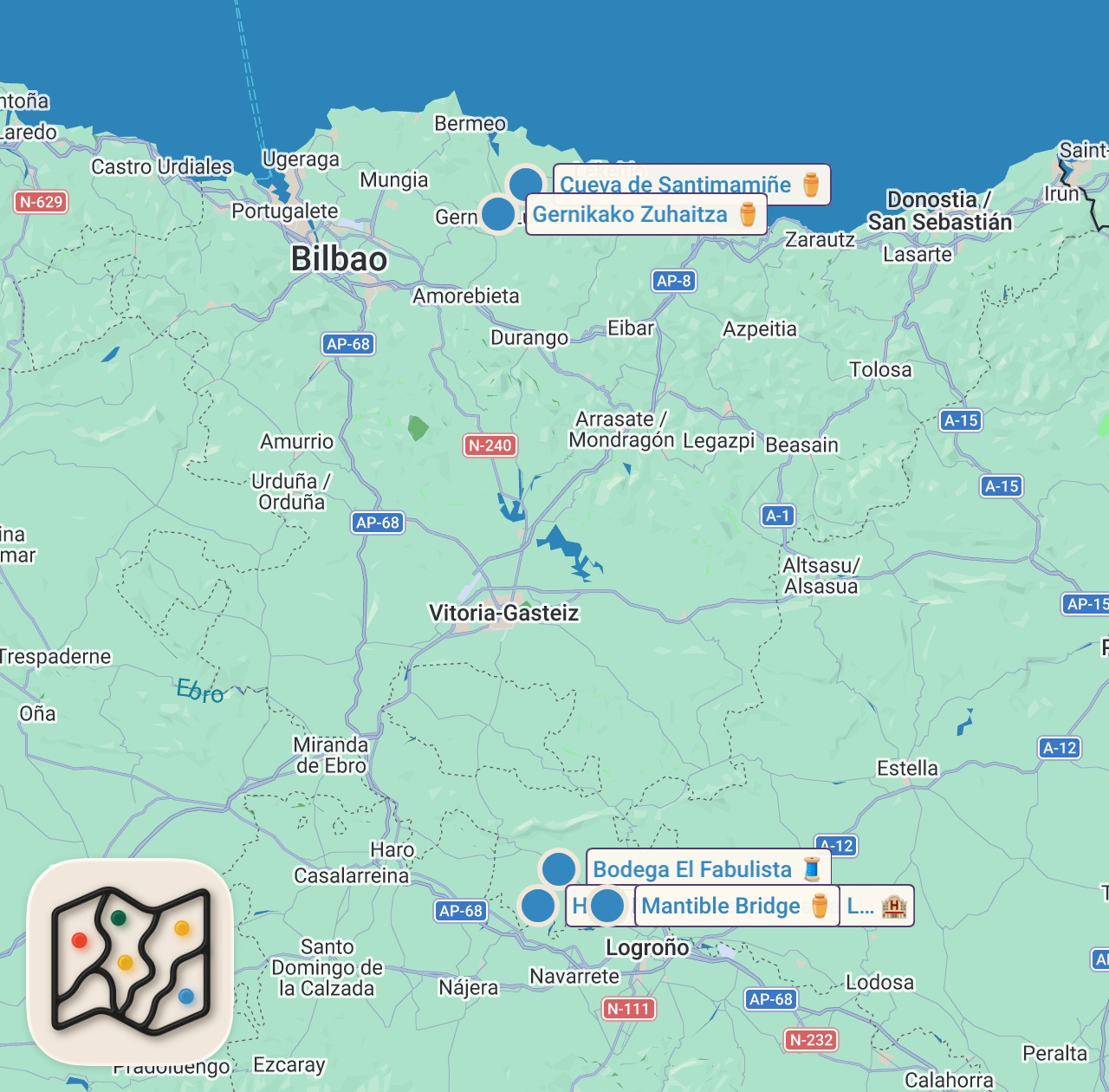 Map of 5 spots from What is the Basque Country? | Travel Documentary