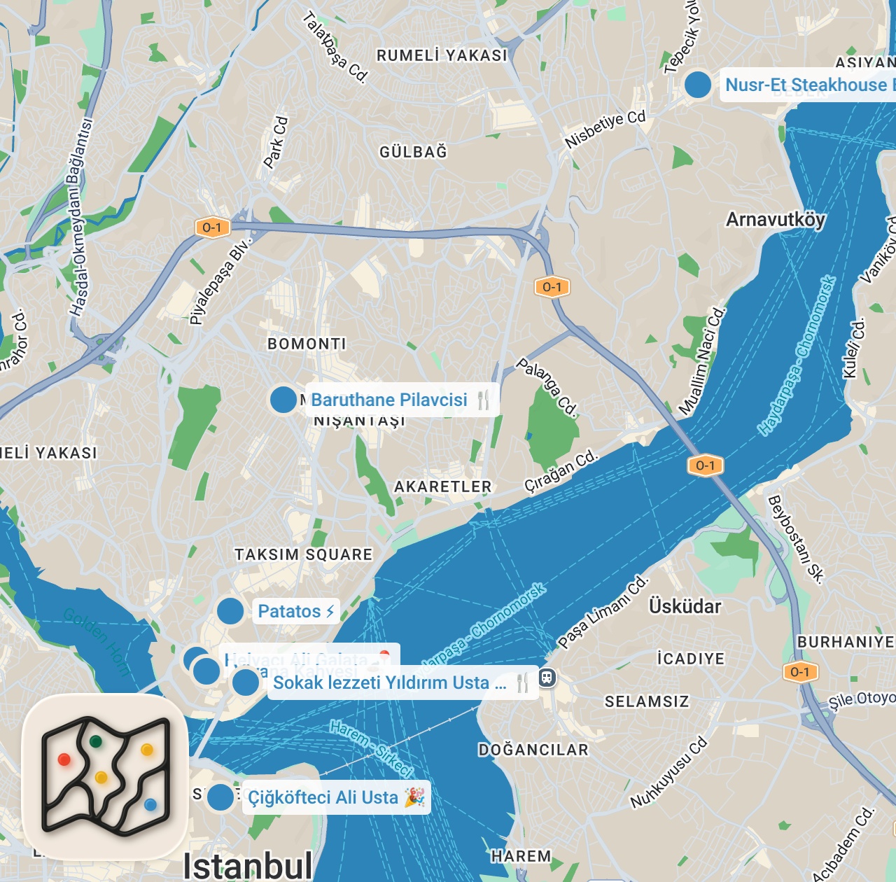 Map preview for I Tried Istanbul’s Most Viral Foods 🇹🇷 | San Sebastian, Wet Burger, Nusr-Et – Hype or Nah?
