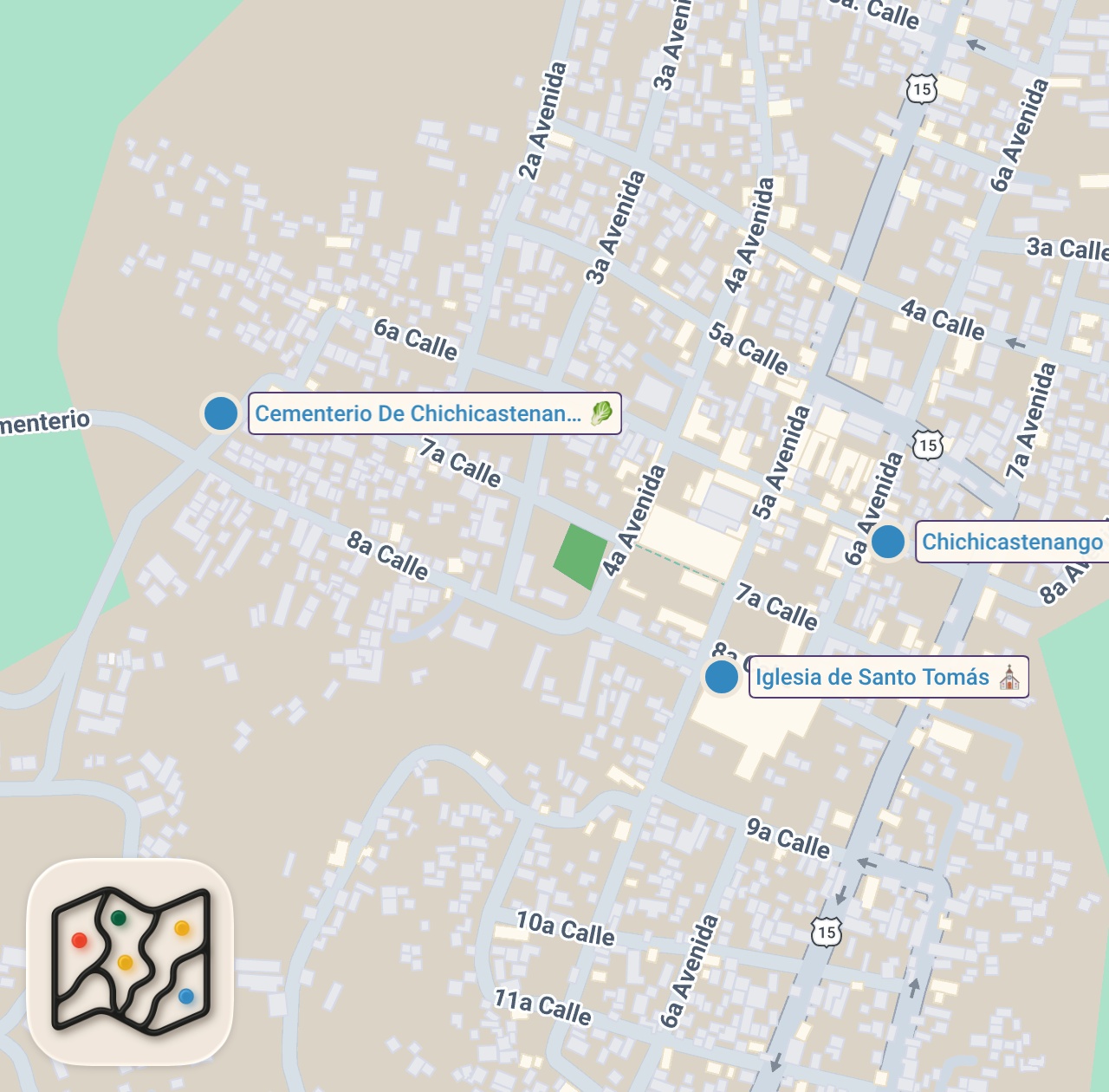 Map of 3 spots from $2 Guatemalan Street Food 🍗  Fried Chicken at Biggest Market in Central America!!