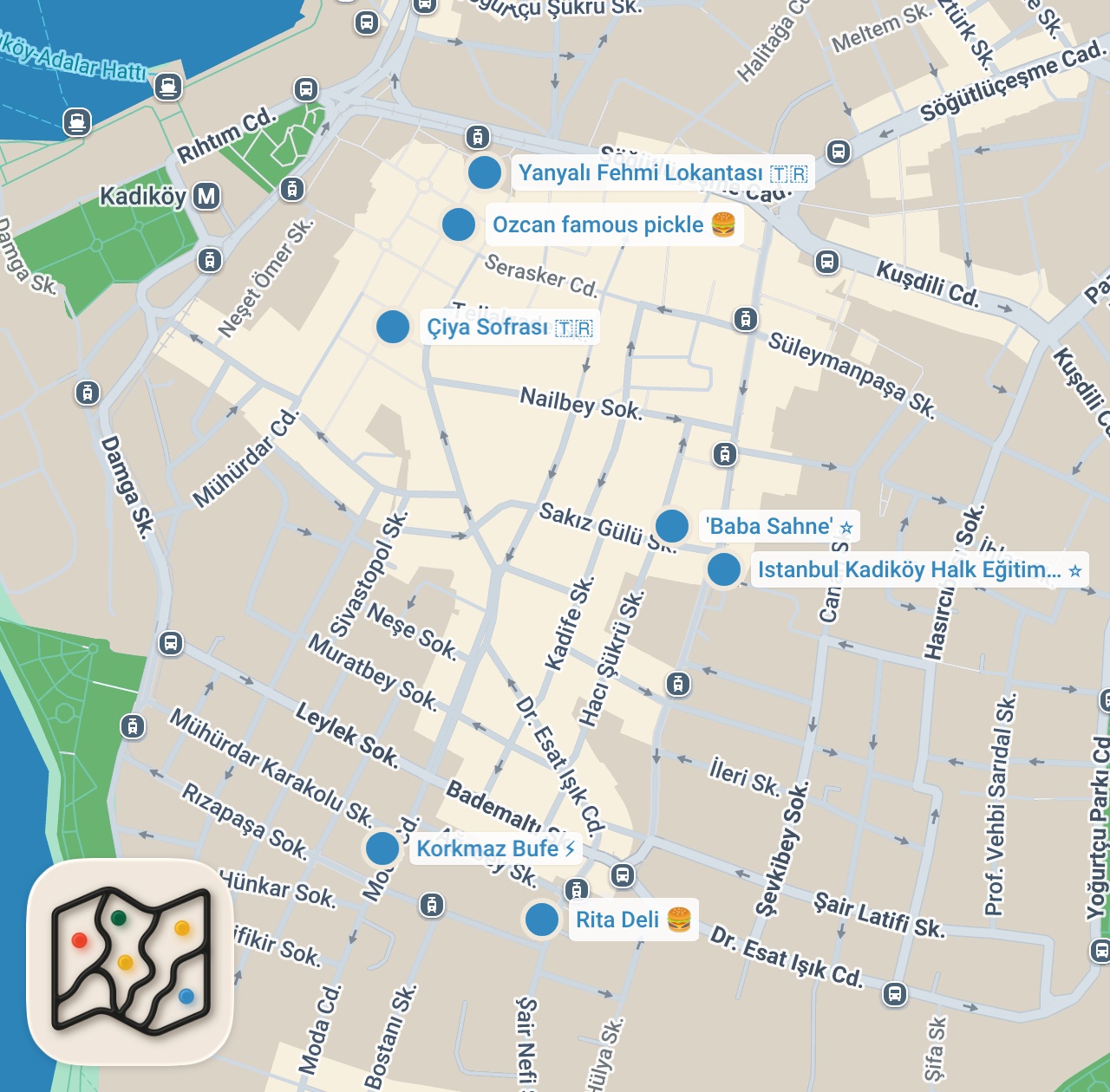 Map preview for İyi Yemeğin Ayağına Gidilir #7 | İstanbul  Lezzetleri | Kadıköy | Motosikletli Lezzet Yolculuğu