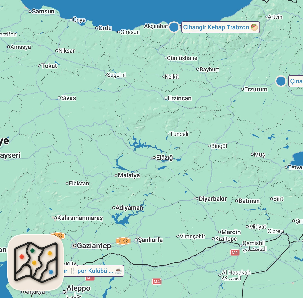 Map of 4 spots from 3 SAATTE 1500 TL SERİSİ!!! ​⁠@Yakuptv01