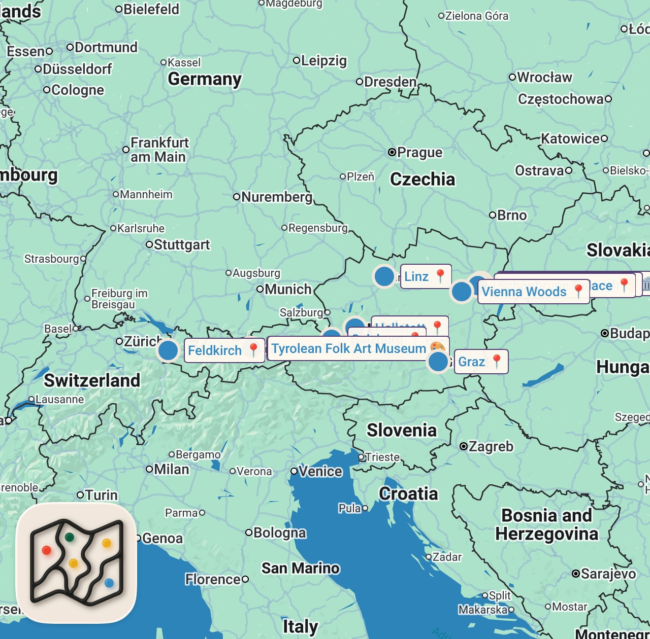 Map preview for Austria: The Don'ts of Visiting Austria