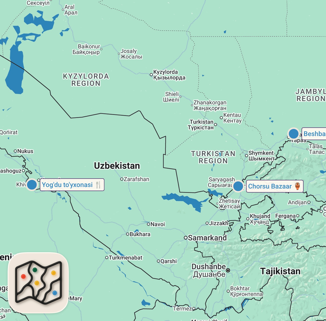 Map preview for 30 MUST TRY Uzbekistan Dishes That Will Change Your Life 🇺🇿