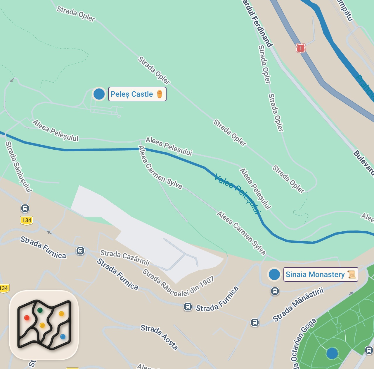 Map of 2 spots from Inside Underrated Peleș Castle In Sinaia, Romania 🇷🇴 (150 years old)