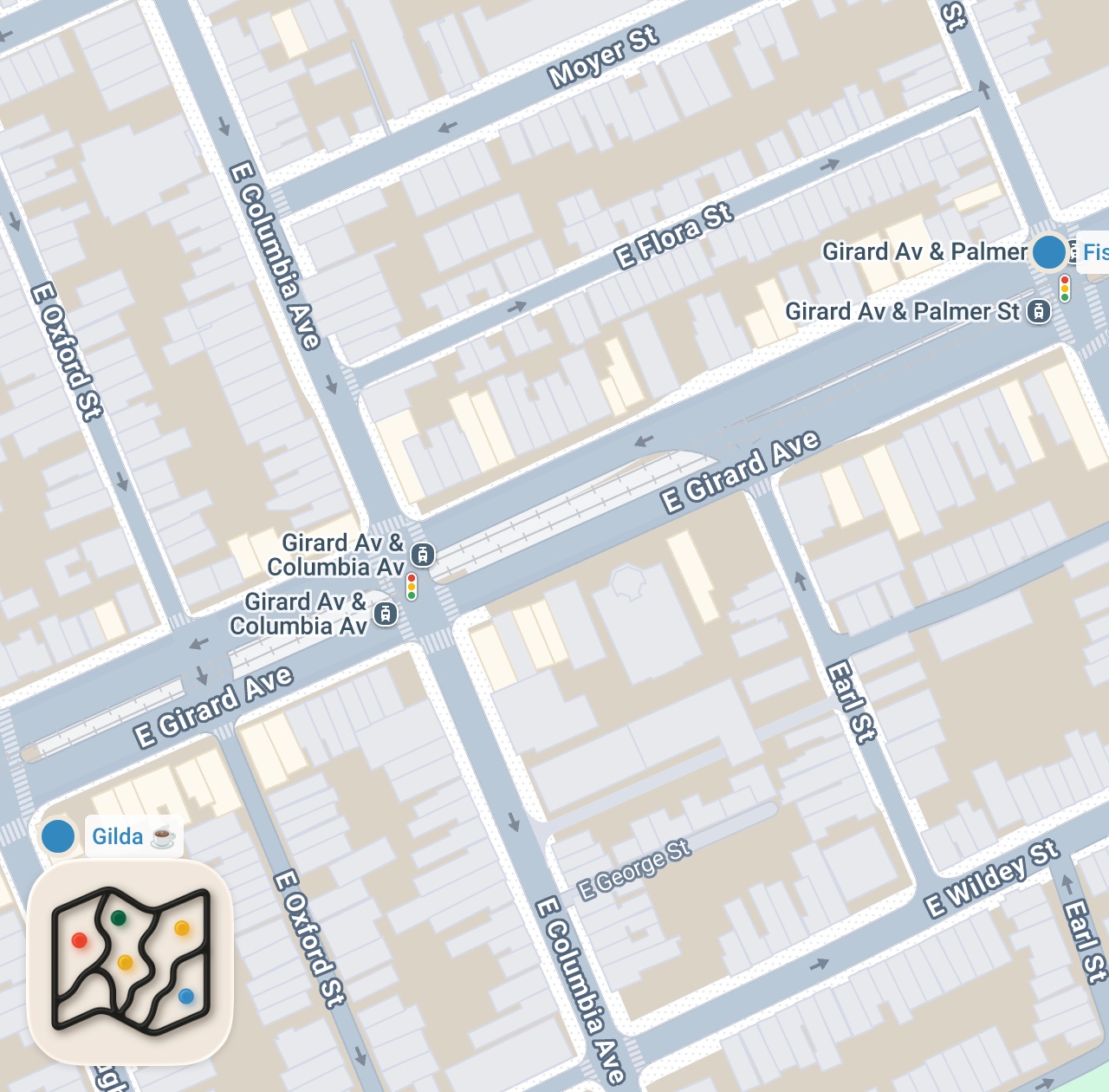 Map preview for I’m trying an excellent restaurant in Philly.