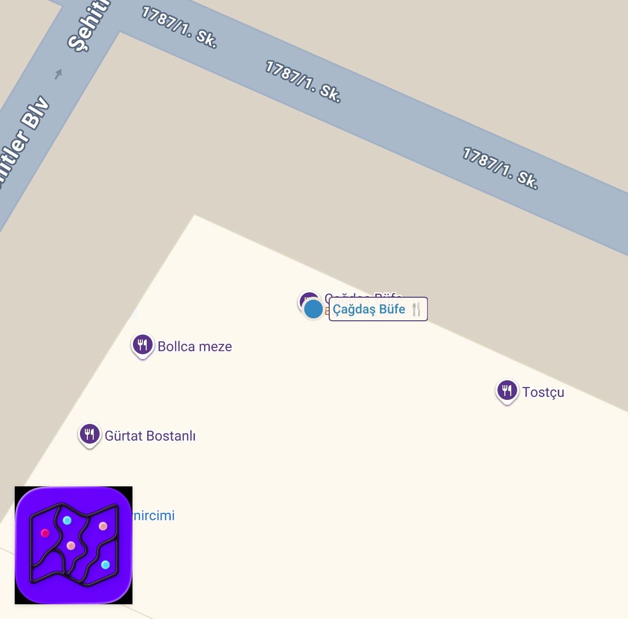 Map of 1 spots from DİLLİ KAŞARLI MEST ETTİ! #shorts