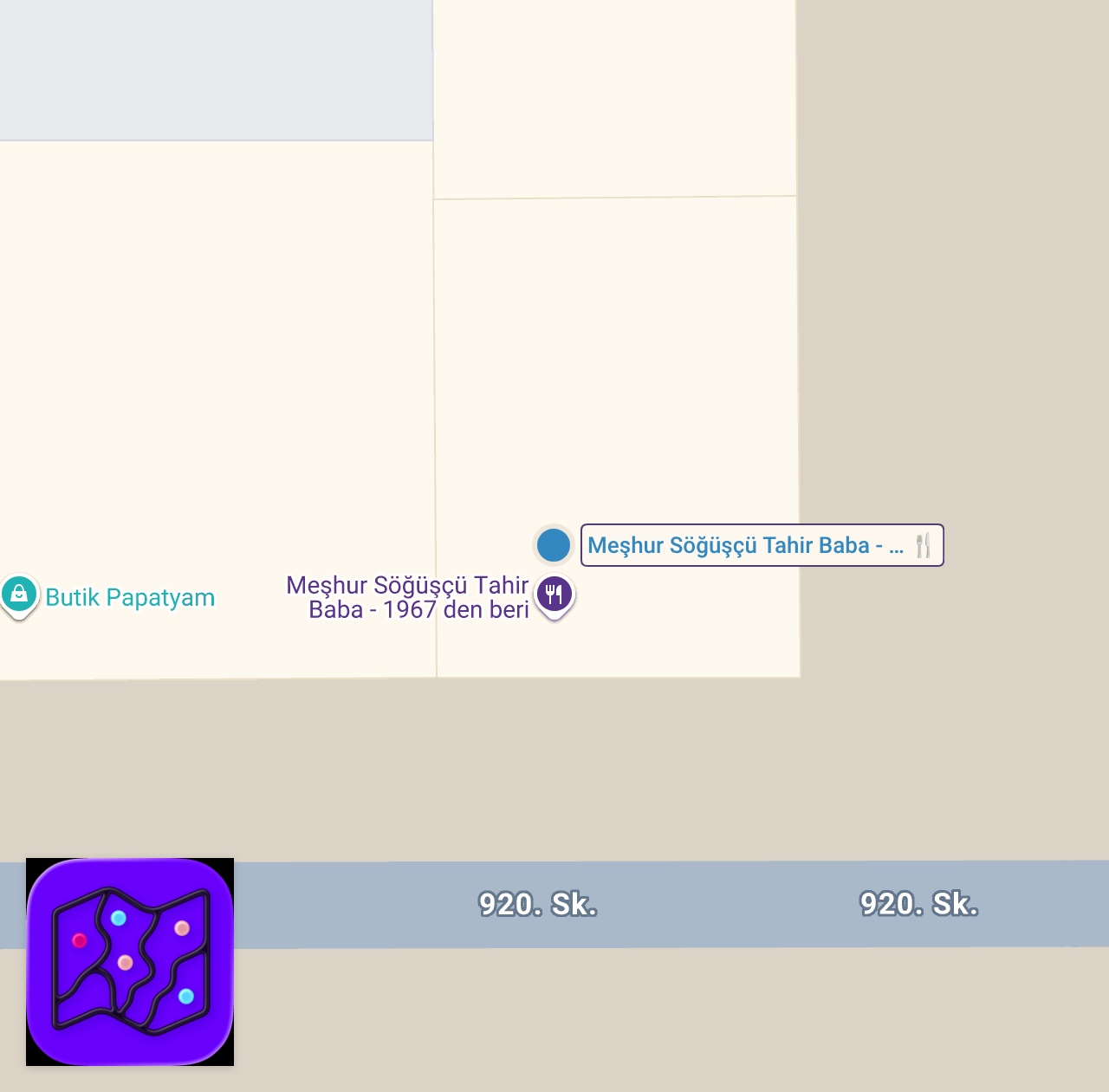 Map of 1 spots from İstanbul’da İzmir Usulü Söğüş #shorts