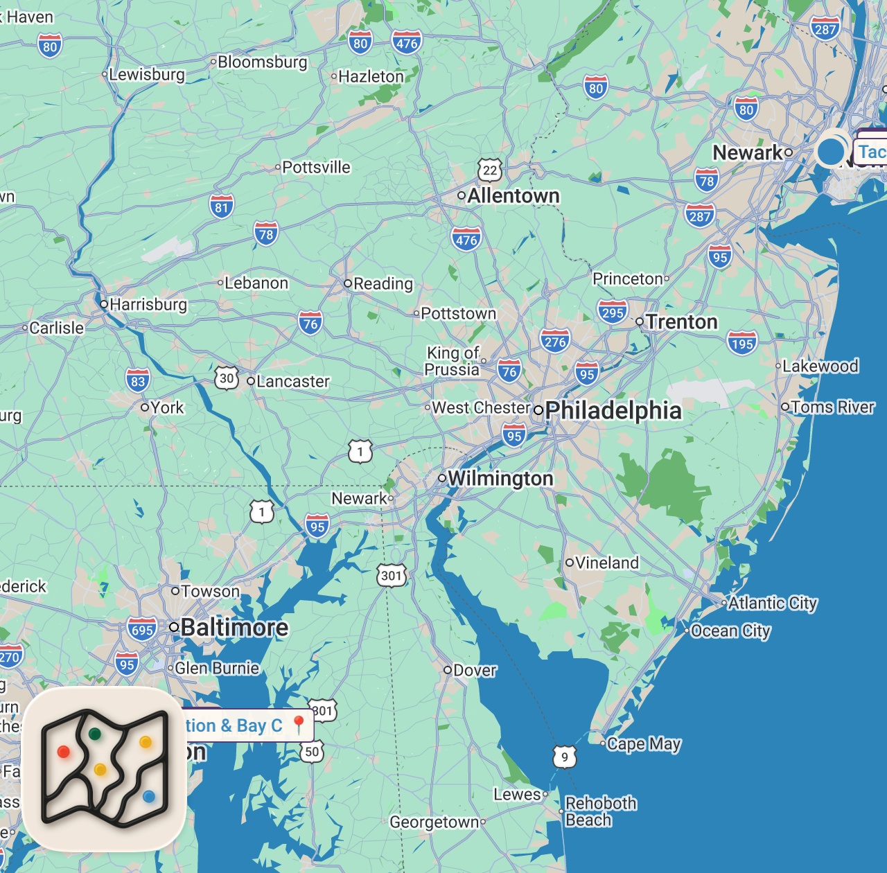 Map preview for TRYING OVERPRICED TACOS IN NYC