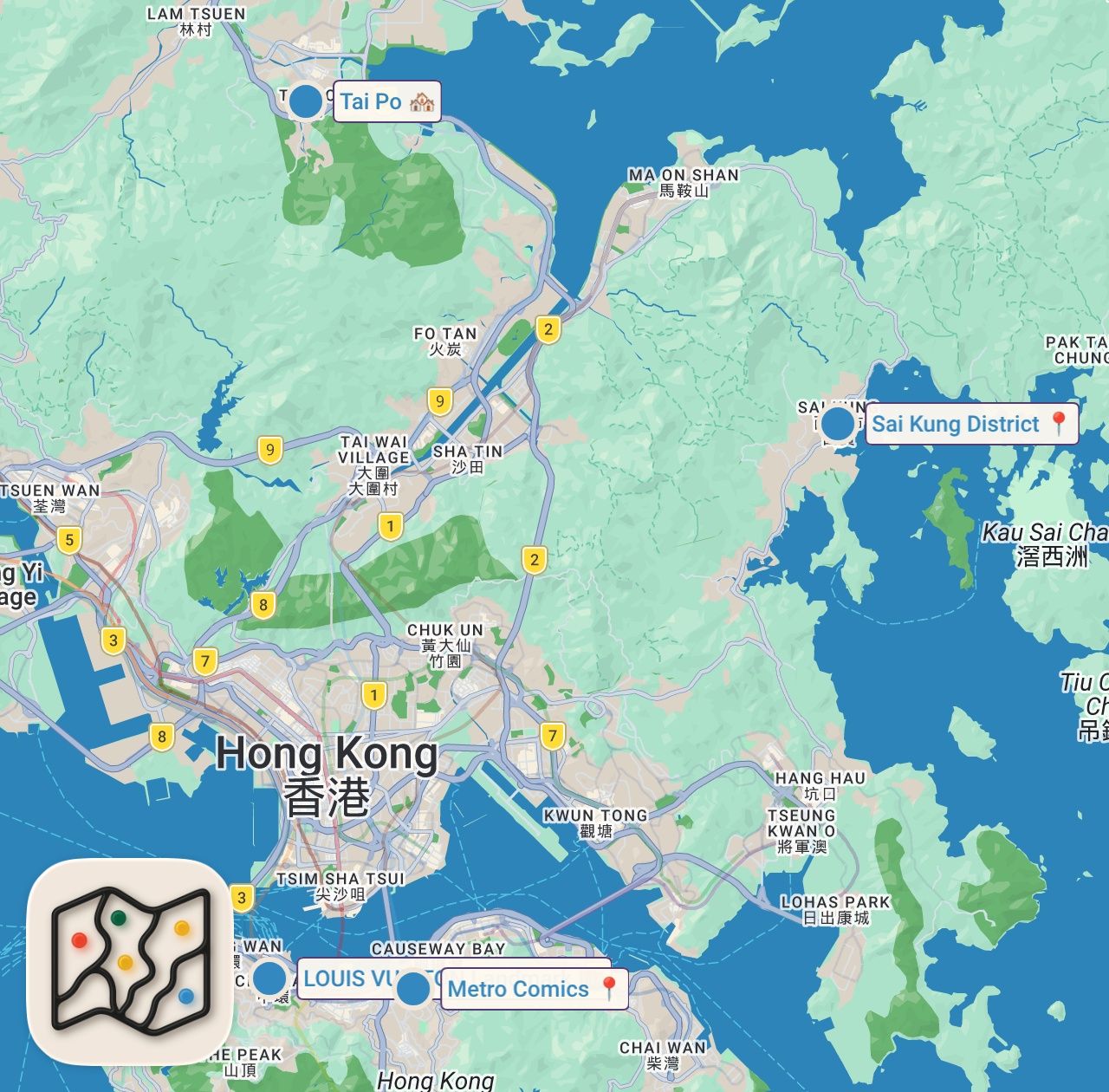 Map of 4 spots from This Popular Hong Kong Chicken Sells Out Every Night — Mise En Place