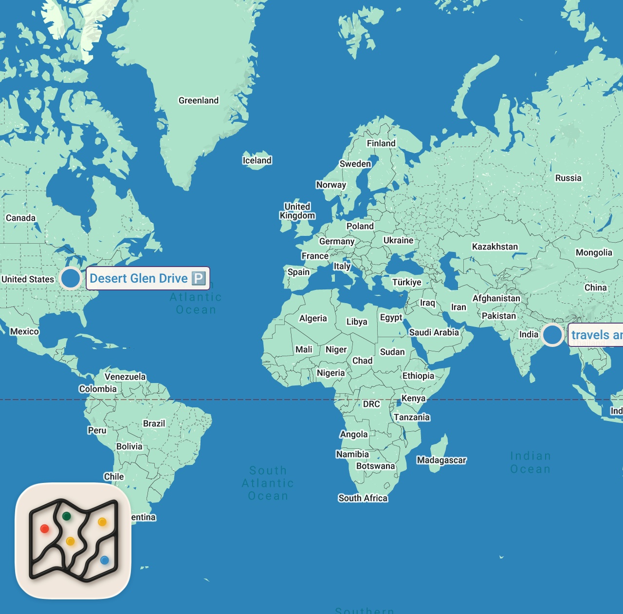 Map of 2 spots from Epic Arabian Food - SAND DUNE WHOLE LAMB!! (Rare Food Experience in Oman)