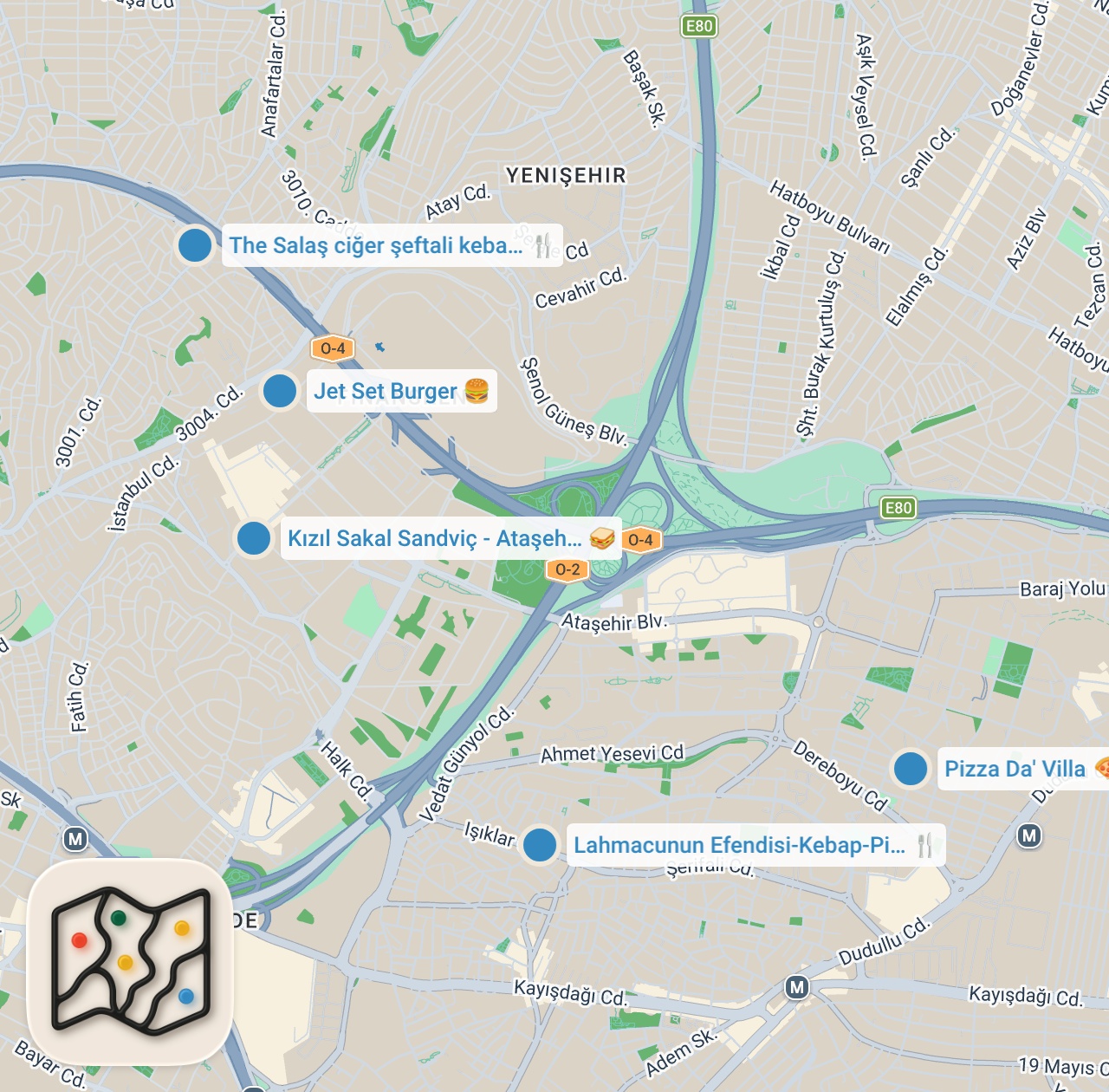 Map preview for İSTANBUL ATAŞEHİR’DE NE YENİR!!! @FIRATSOBUTAY