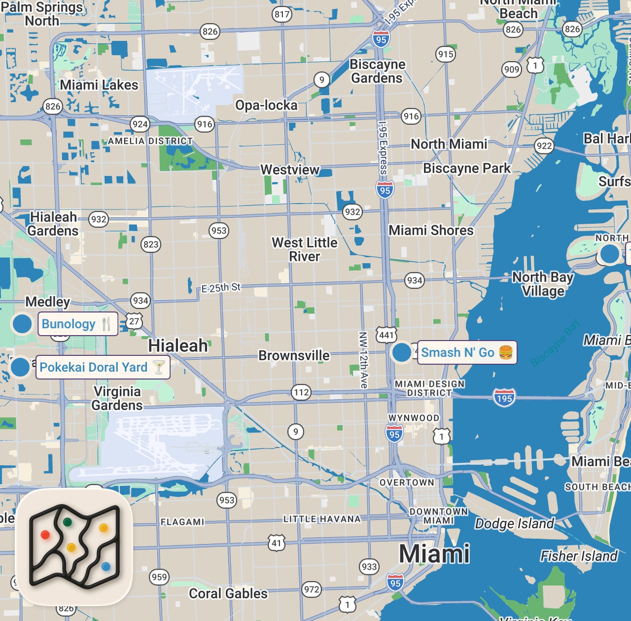 Map preview for Eating Instagram’s Most Viral Food Spots For 24 Hours! (Miami)