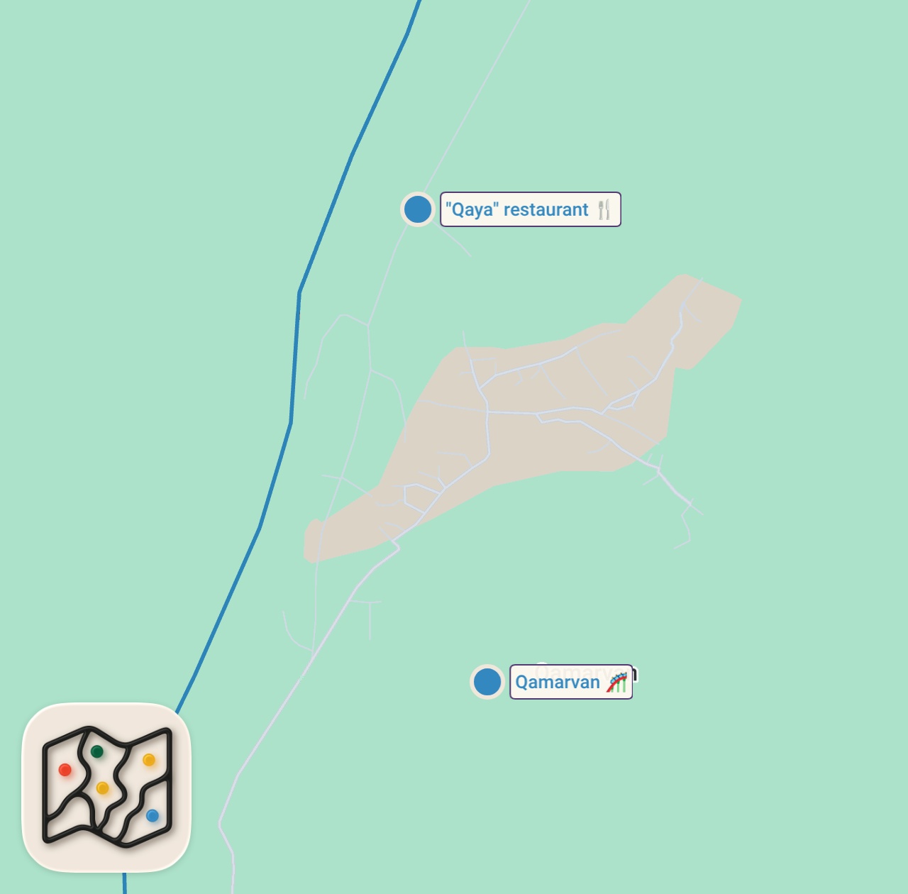 Map of 2 spots from Lamb RIBS Cooked in Tandoor!! WILDERNESS FOOD in Rural Azerbaijan!!
