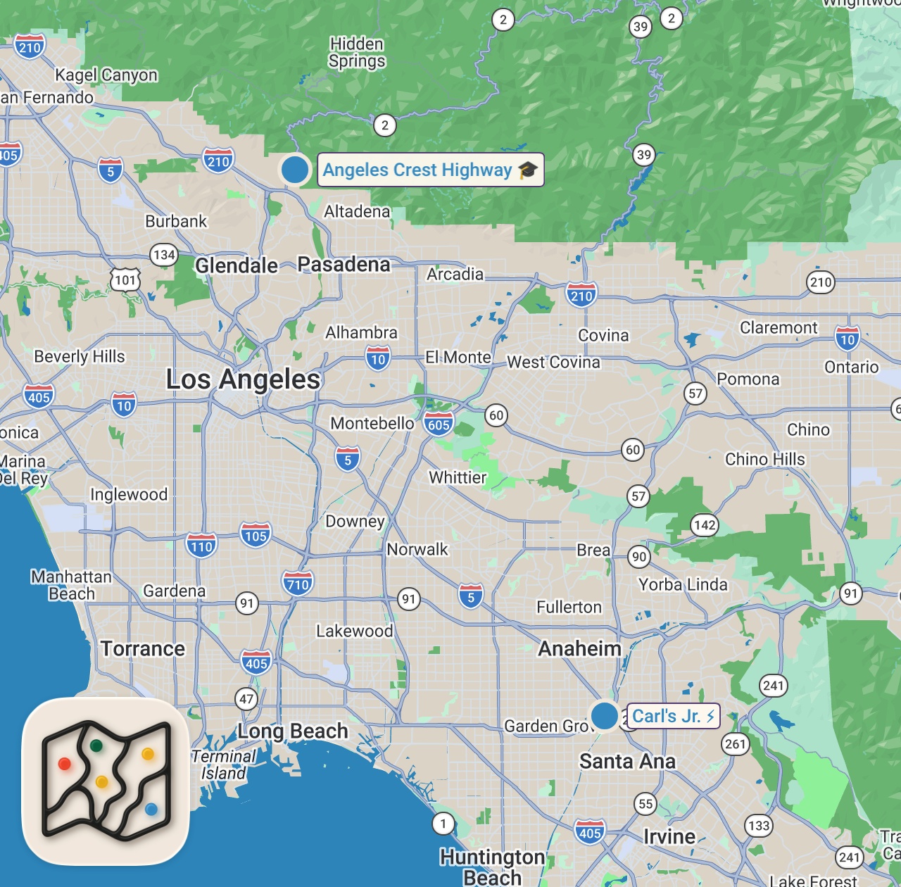 Map of 2 spots from Building a PLASTIC WRAP Survival TENT (BAD IDEA)