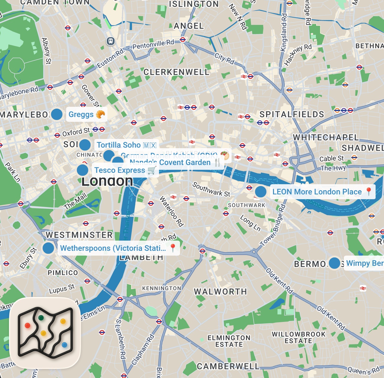 Map preview for American Tries Every British Fast Food Chain