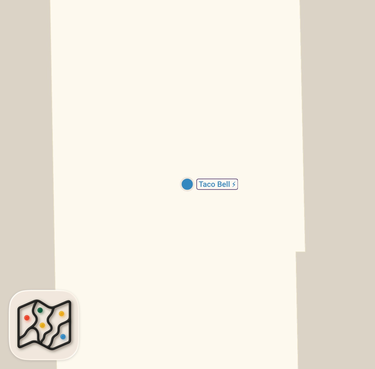 Map of 1 spots from Eating at a 1920s Themed TACO BELL (5 STAR)