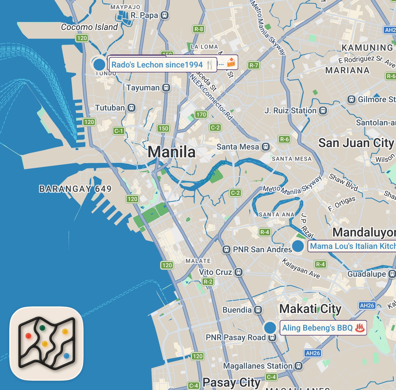 Map preview for EXOTIC Filipino Street Food in Manila NIGHT MARKET 🇵🇭