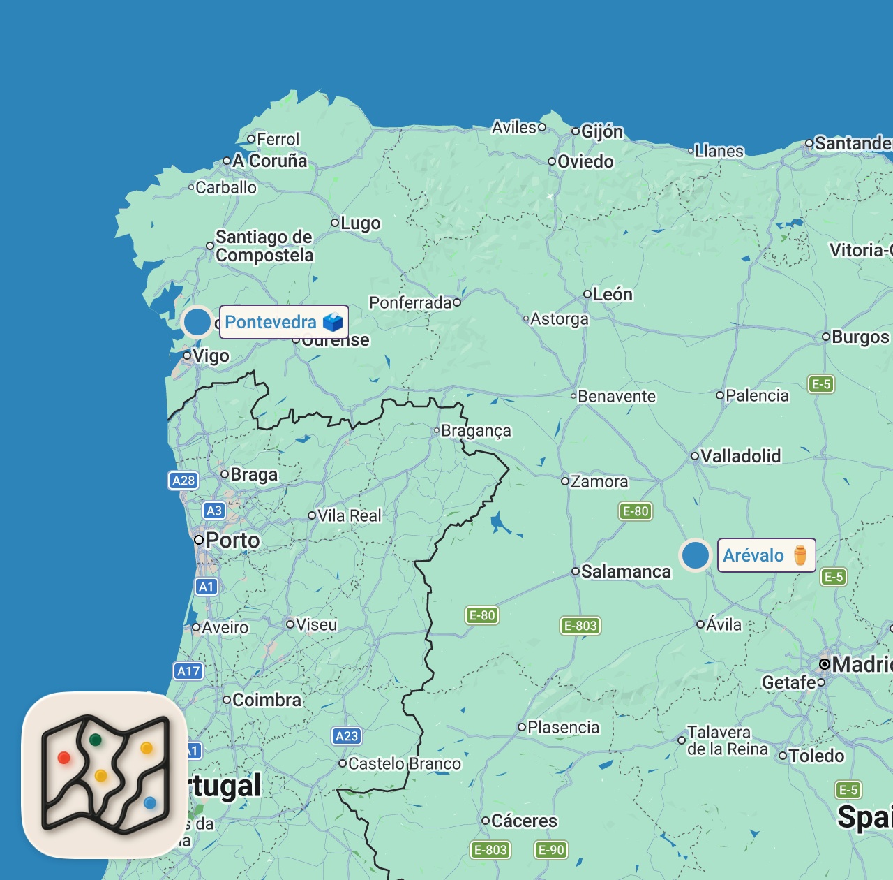 Map of 2 spots from Vagabrothers En Español |  How to Learn Spanish (Q & A)
