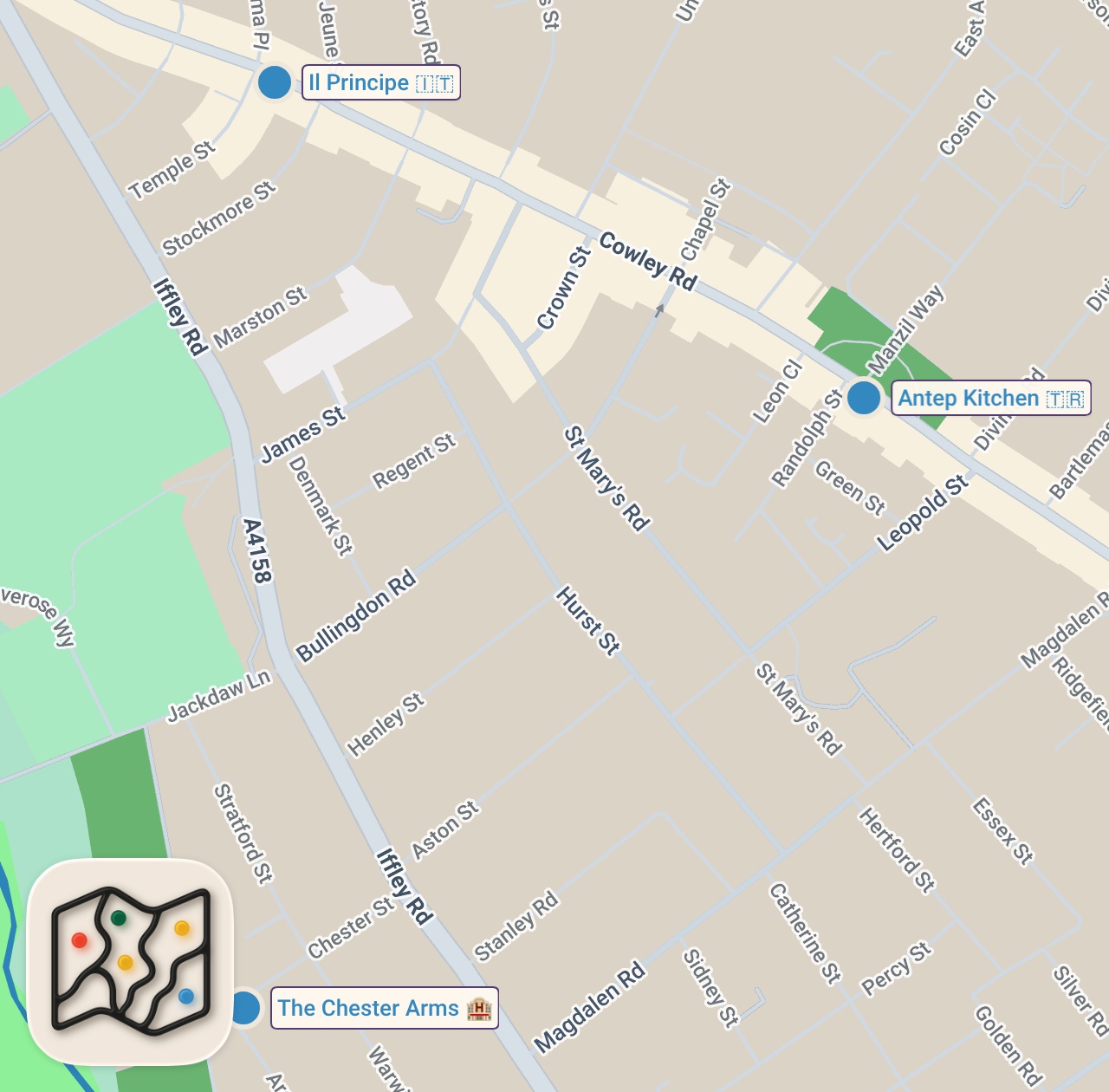 Map of 3 spots from Oxford's underground food scene is AMAZING