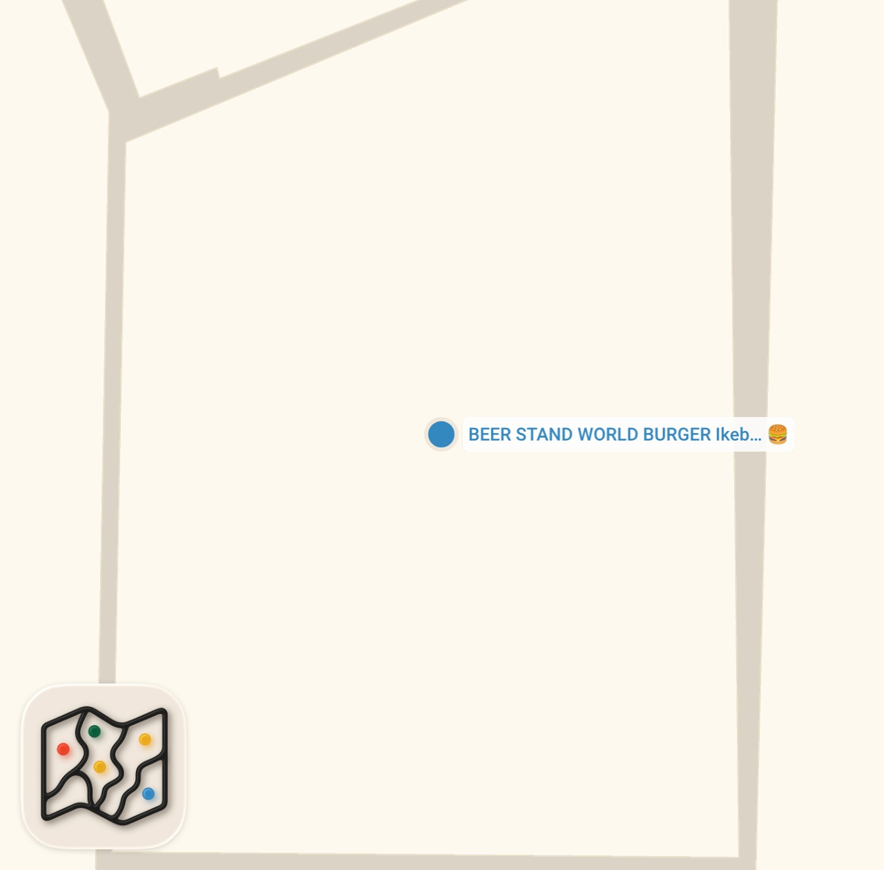 Map preview for 【池袋】肉を喰いちぎるようなワールドクラスの肉バーガー！【ワールドバーガー】