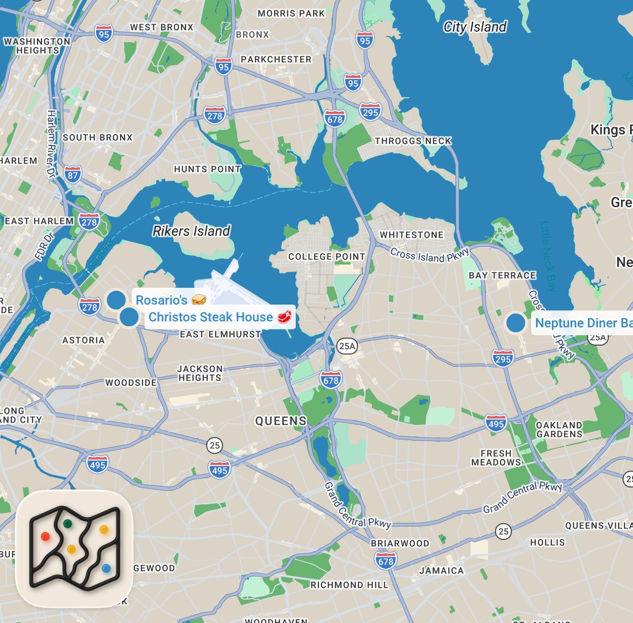Map preview for FINDING THE BEST FOOD IN ASTORIA, QUEENS | FTD