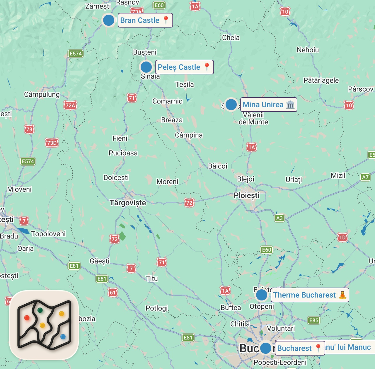 Map of 7 spots from Romanian Food Tour in Bucharest, Romania: Ultimate Guide 🇷🇴