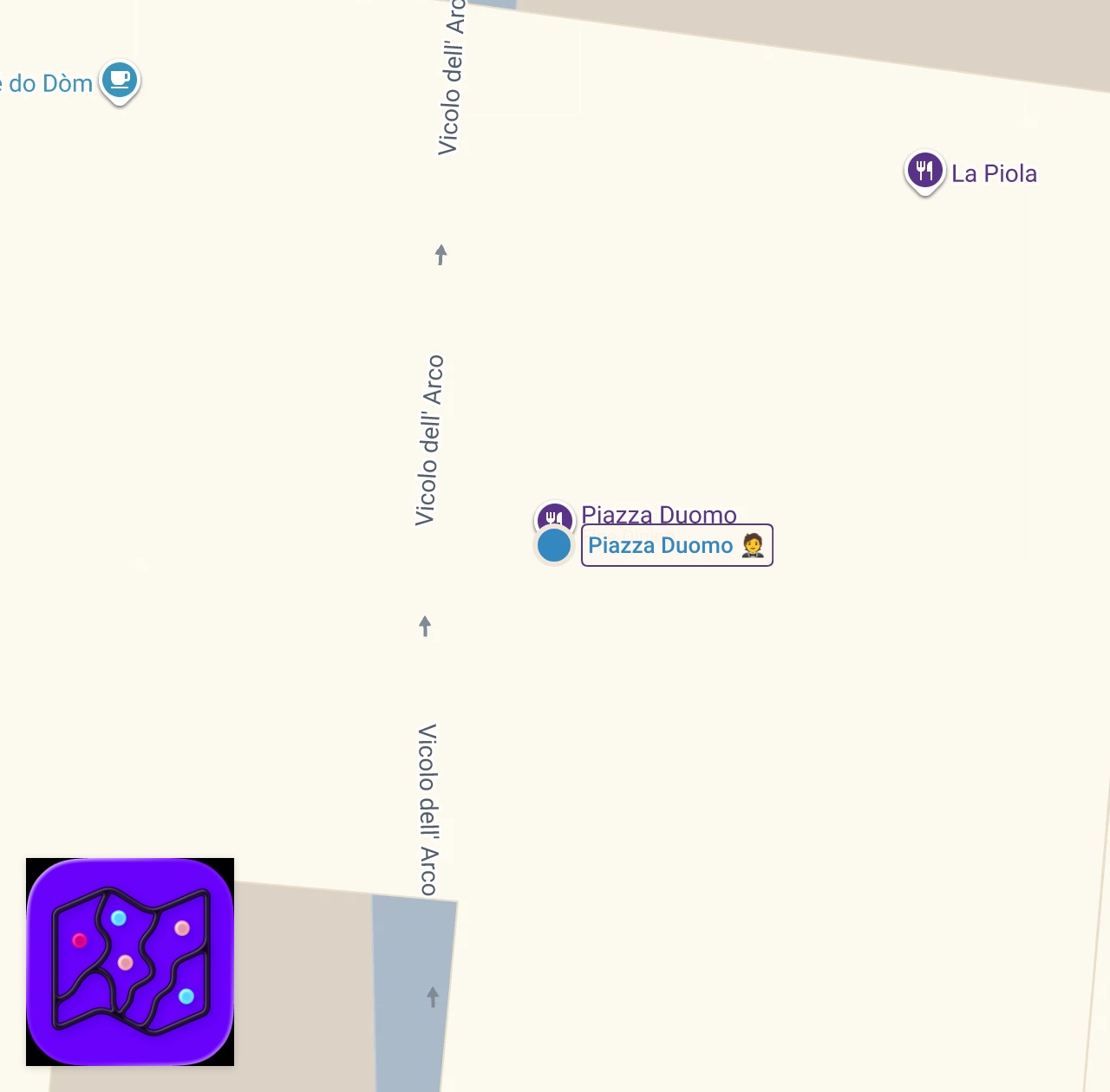 Map of 1 spots from Ristorante 3 STELLE MICHELIN più economico d'Italia - Piazza Duomo Enrico Crippa