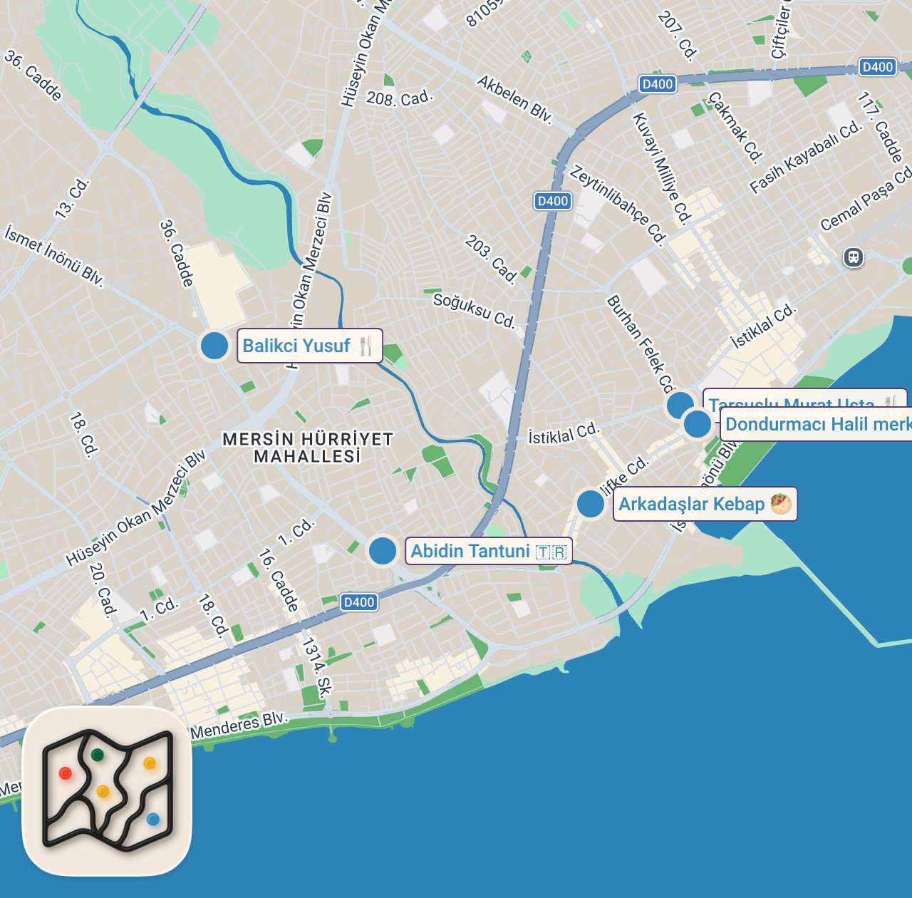 Map preview for UNIQUE Street Food in Turkey 🇹🇷 | NEXT LEVEL Tantuni Master +  Street Food Tour in Mersin, Turkey