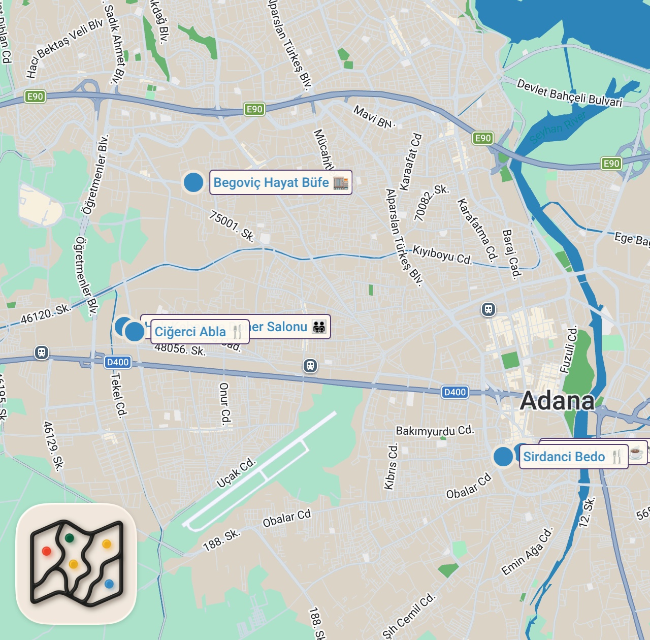 Map of 7 spots from 3 SAATTE 6000 TL SERİSİ!!! @gezentimsah