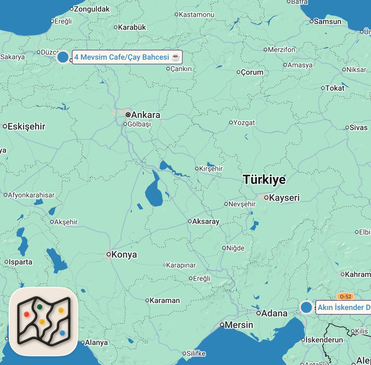 Map of 3 spots from OSMANİYE’DE 3 SAATTE 9000 TL SERİSİ!!!