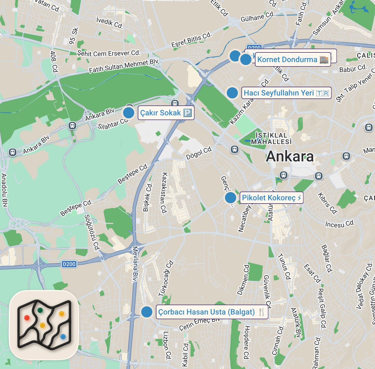 Map of 6 spots from 3 SAATTE 6000 TL SERİSİ ANKARA!!!