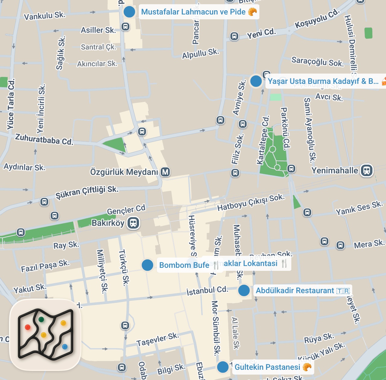 Map preview for Bakırköy'ün Efsane Lezzetleri (Bölüm 2) - Ayaküstü Lezzetler