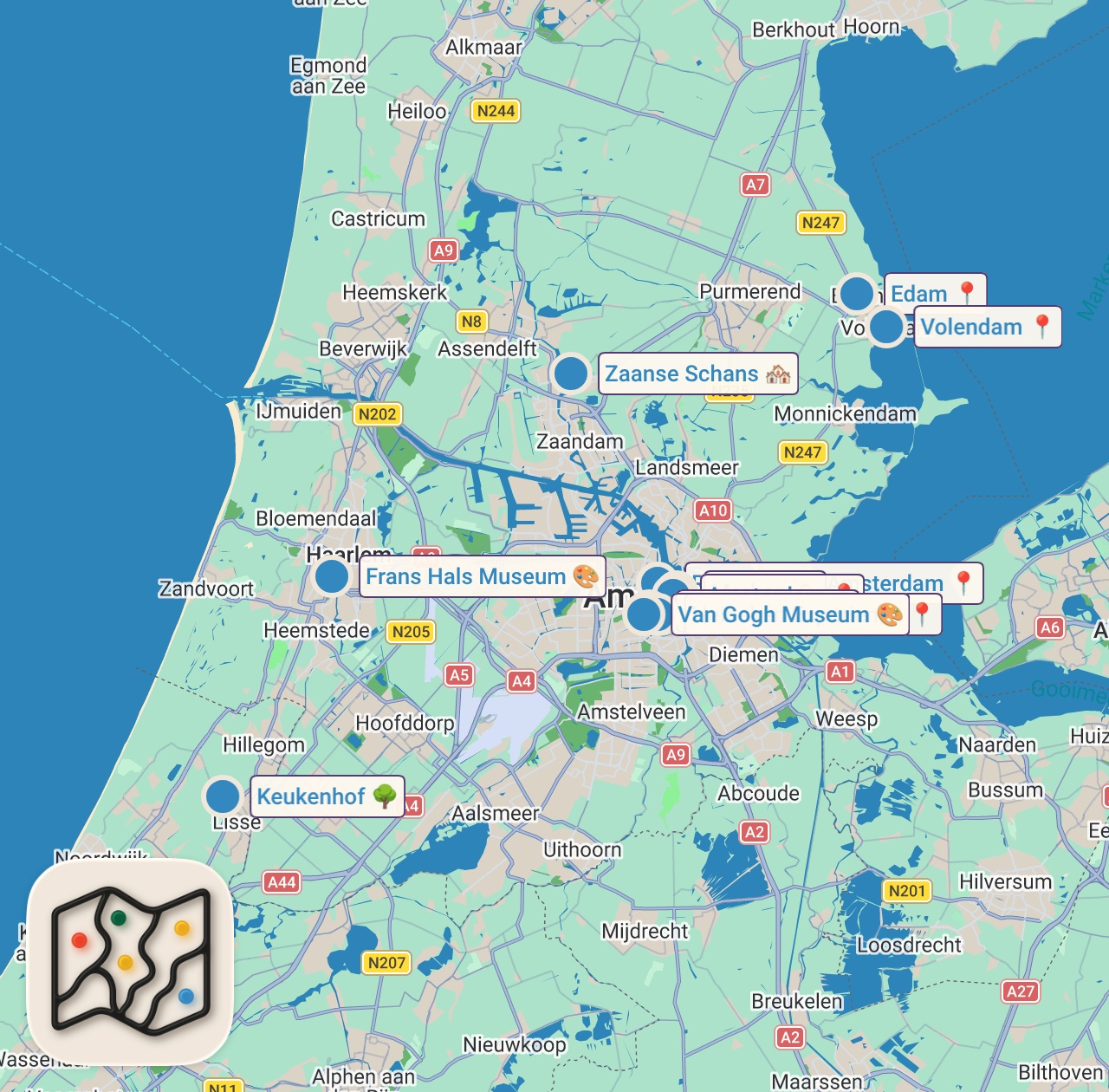 Map of 11 spots from Epic Dutch Food Tour in Amsterdam: Ultimate Guide 🇳🇱