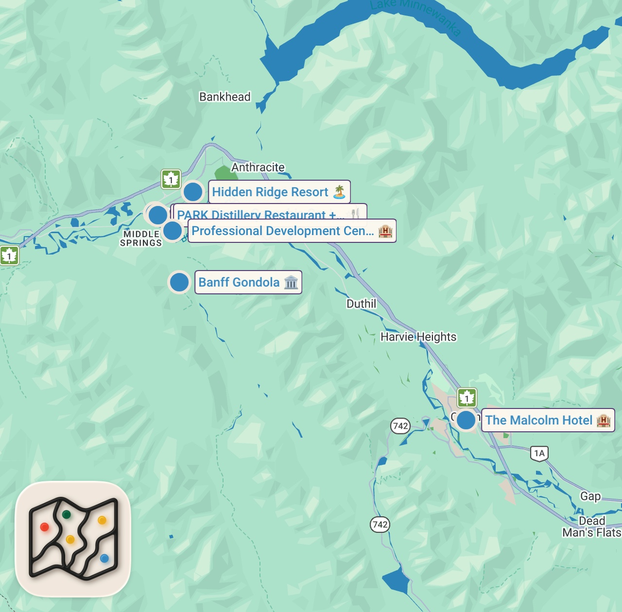 Map preview for My Solo Trip to Alberta, Canada | Banff, Lake Louise, Canmore & Calgary