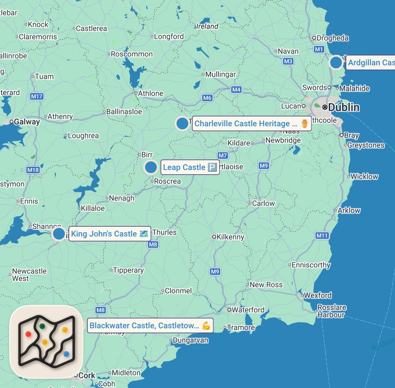 Map preview for TOP 5 Most Haunted Places in Ireland | Haunted Ireland | Travel Channel