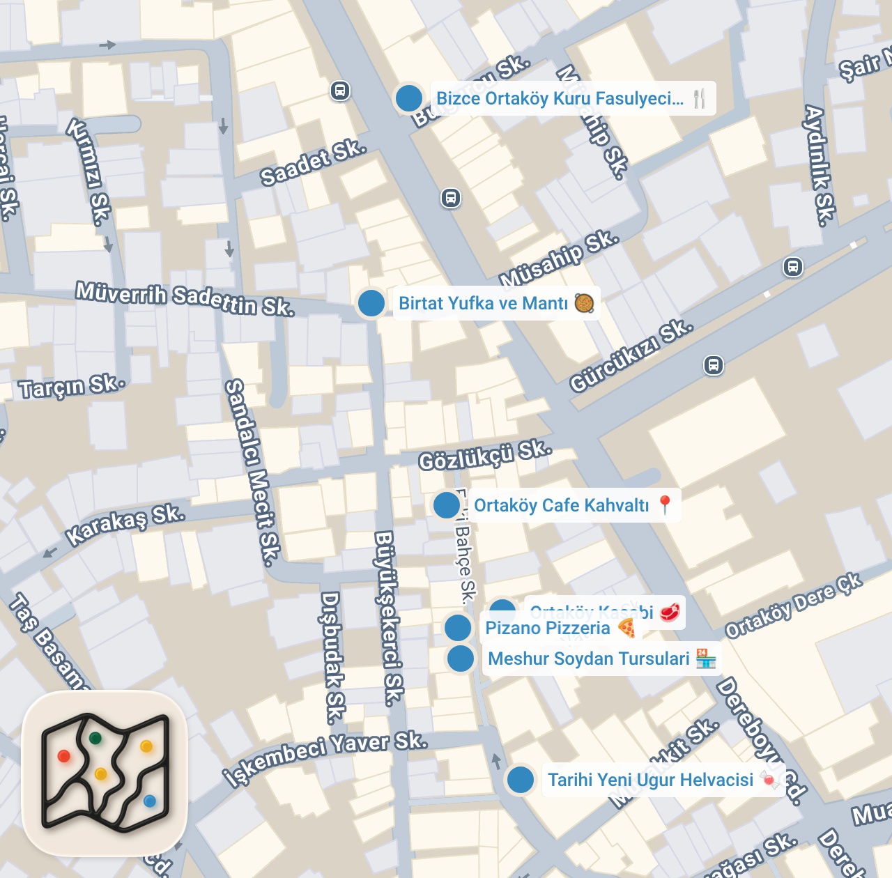 Map preview for ORTAKÖY LEZZET REHBERİ (Böyle köfte olamaz!) - Ayaküstü Lezzetler