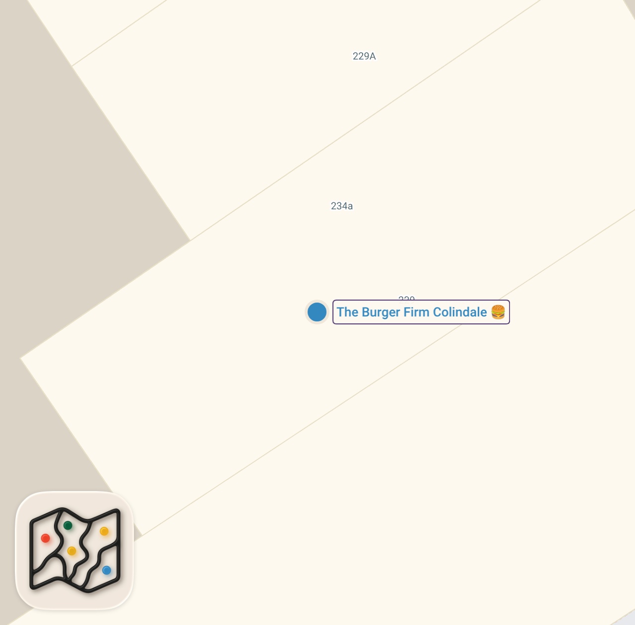 Map of 1 spots from THE BURGER FIRM IN COLINDALE #food #foodie #halaldiet