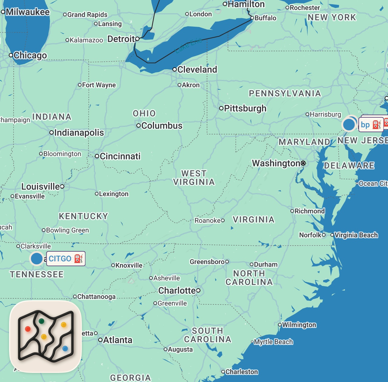 Map of 3 spots from Eating at Gas Stations For 24 Hours (LATIN FOOD ONLY)