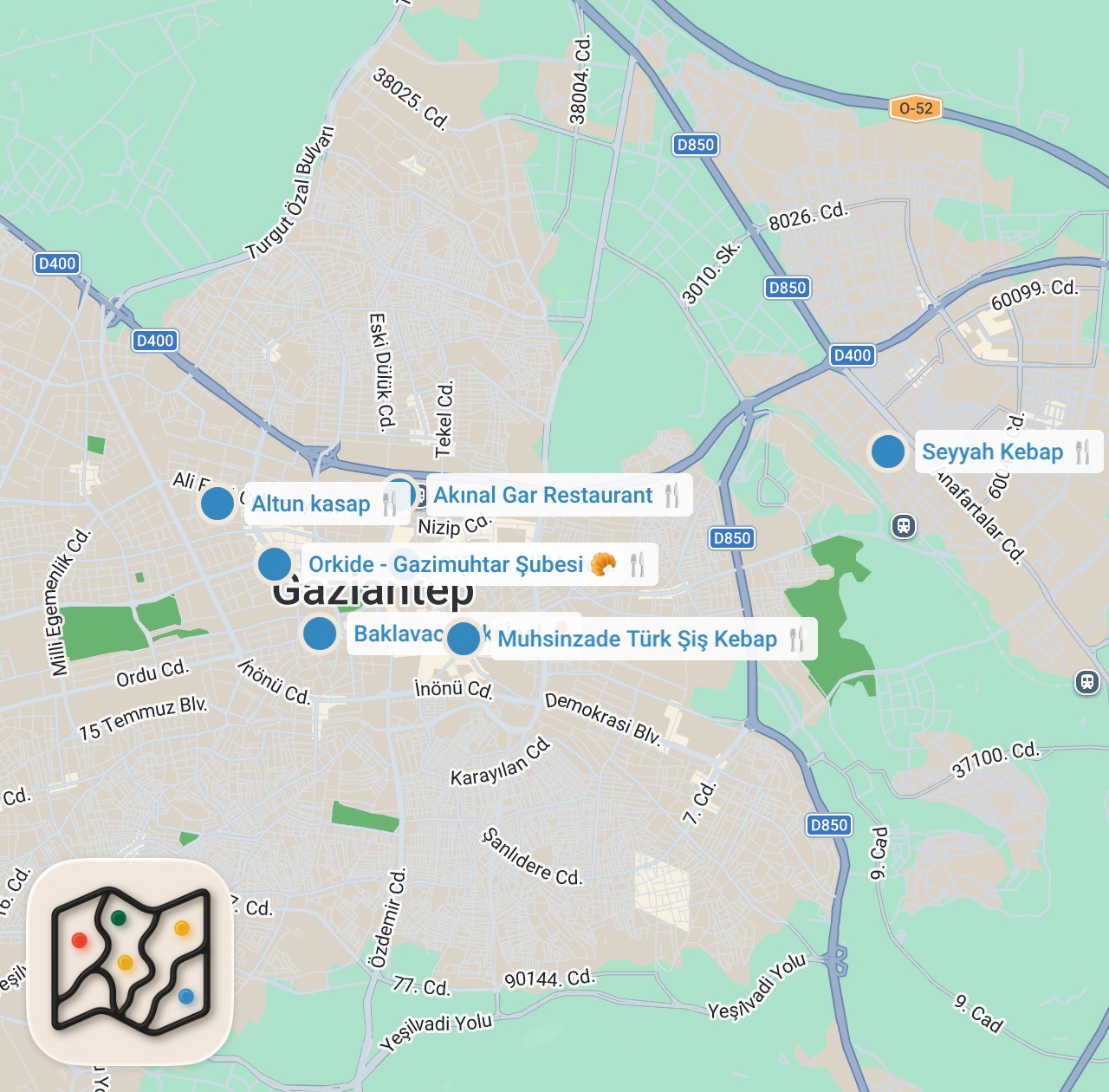 Map preview for ANTEP’İN EŞSİZ LEZZETLERİ (BÖLÜM 2) Sabah 05:00’te ciğer yedik! - Ayaküstü Lezzetler