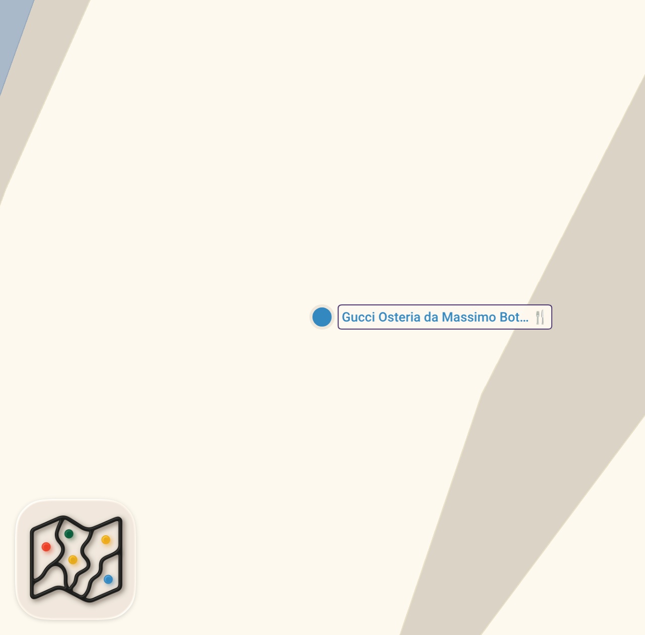 Map of 1 spots from Eating At The Gucci Restaurant (Luxury Dining in Italy)
